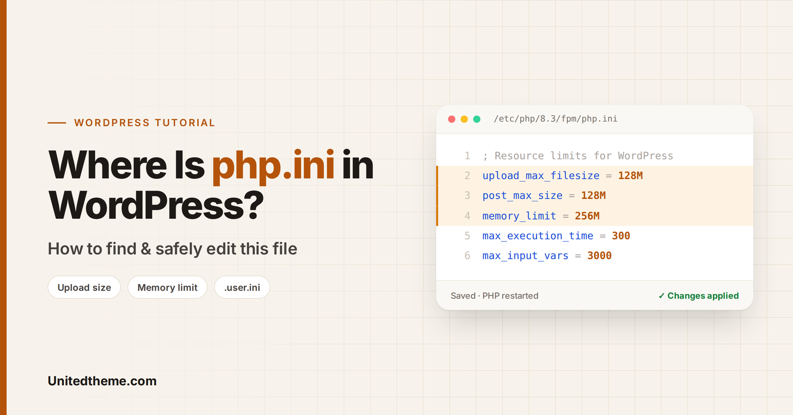 Where is php.ini in WordPress and how to edit this file – beginner's guide